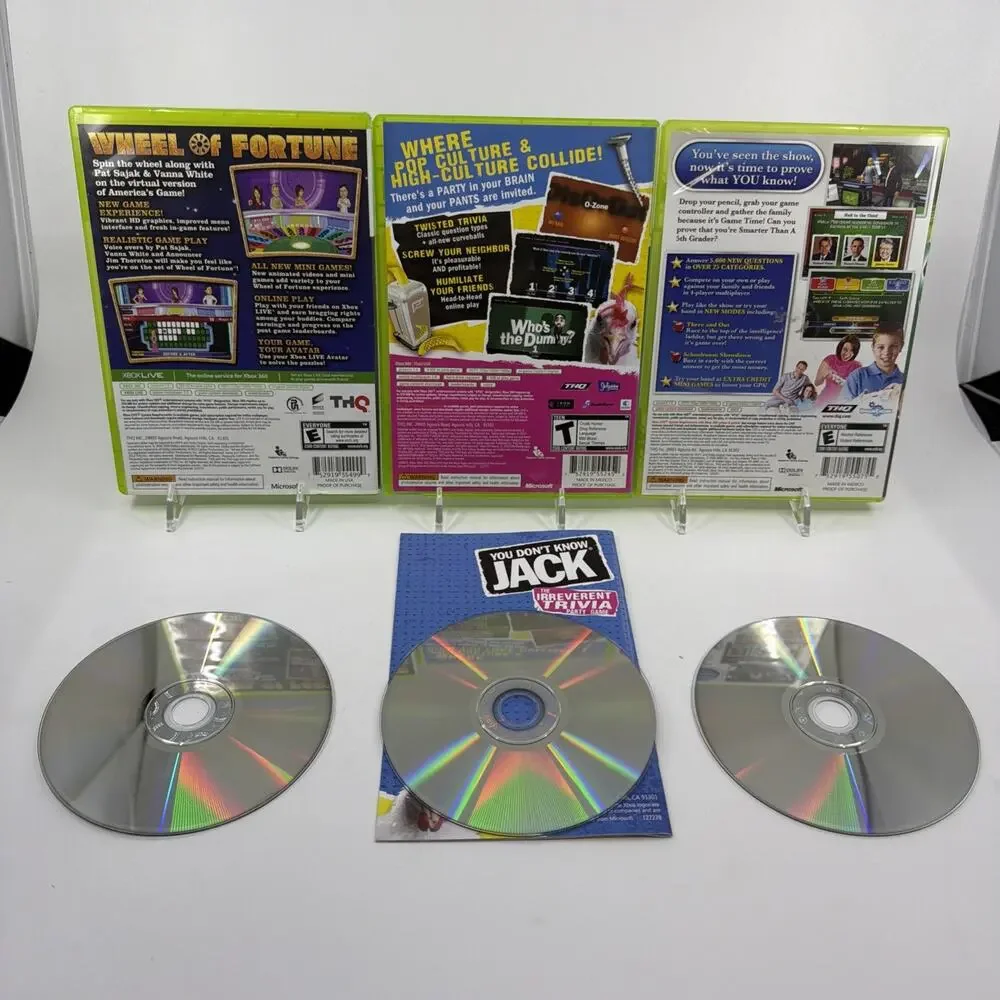 Xbox 360 Trivia Game Show Lot You Don't Know Jack 5th Grader Wheel of Fortune